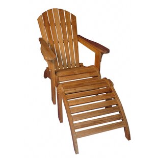 Regal Teak AllModern   Teak Adirondack Chair With Ottoman 